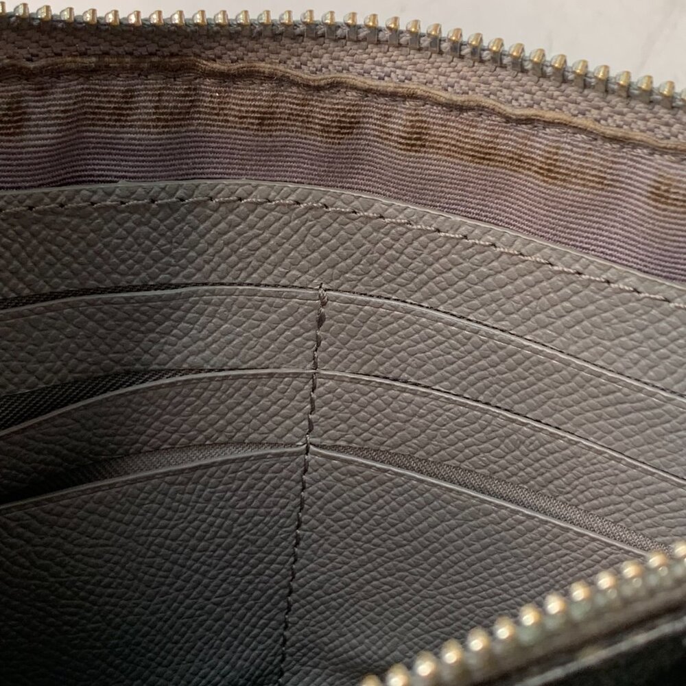 Coach  Double Zip Wristlet – Gray Crossgrain Leather - Picture 13 of 14